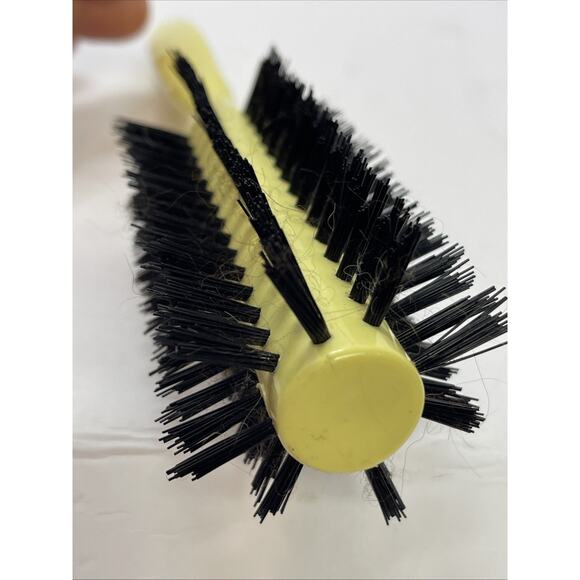 Vintage 1970's Avon Yellow Full Round Brush Petite 7" Black Bristle - Picture 5 of 6